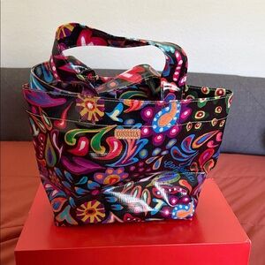 Consuela Black Multi-Color Floral Paisley Small Tote